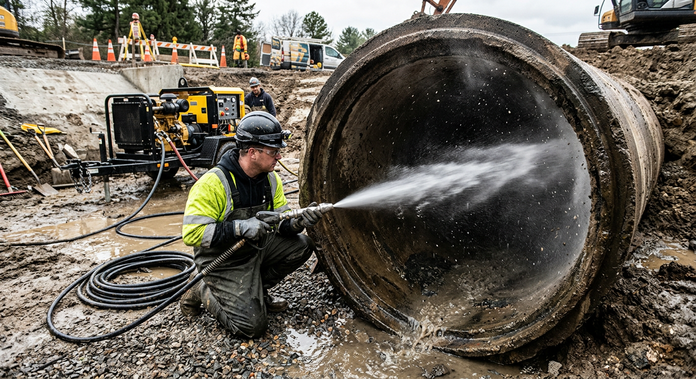 Hydrocurage haute pression pour débouchage de canalisation à Villejuif 94