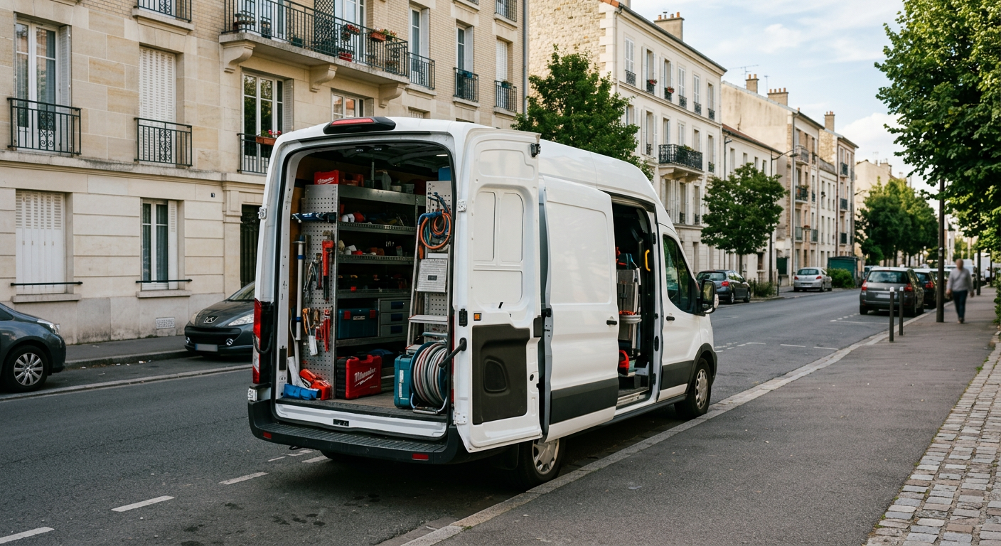 Véhicule Ateliers Plombier Villejuif en déplacement dans le Val-de-Marne 94